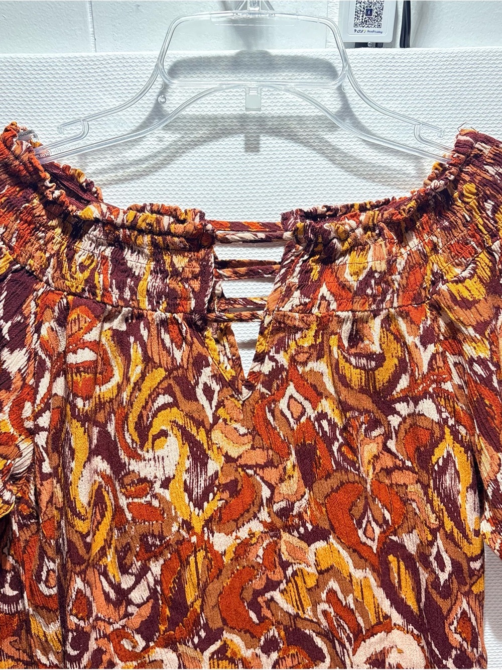 Buckle Rust Multi-Color Off-Shoulder Smocked Tunic - Picture 2 of 3